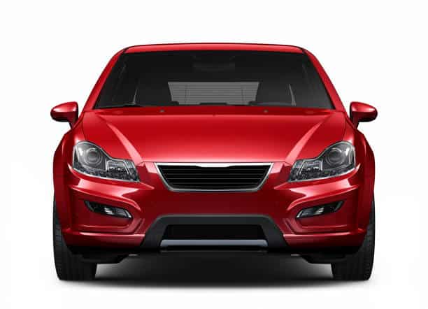 3D illustration of Generic compact car on white background